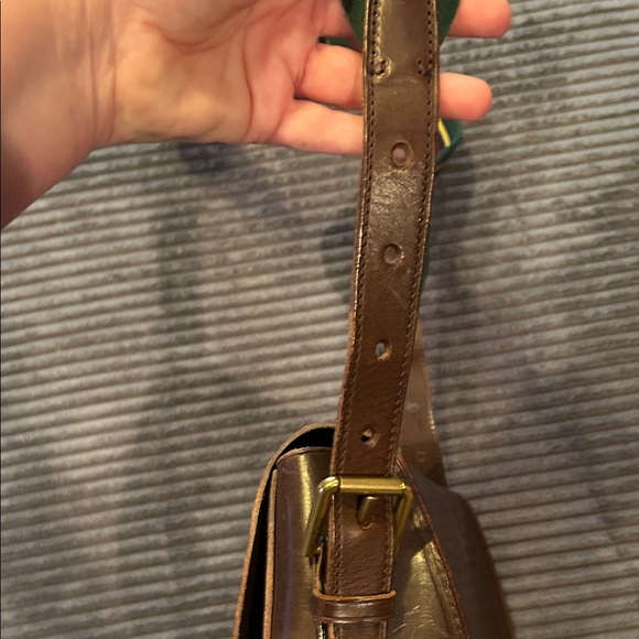 Vintage Polo by Ralph Lauren Brown Crossbody Bag with Green and Red Strap - Picture 8 of 16